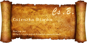 Csirszka Bianka névjegykártya